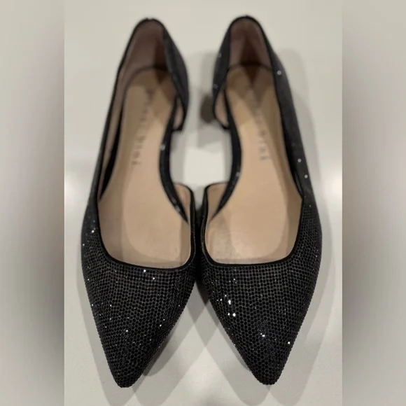 Gianni Bini Black Sparkle Flats - Picture 1 of 5